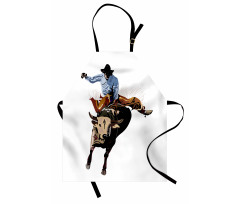 Cowboy Bucking Bull Western Apron