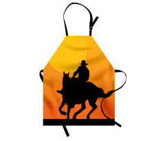 Silhouette of a Lone Rider Apron