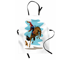 Cowboy Falling off His Horse Apron