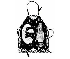 Vintage Cartoon Monochrome Apron