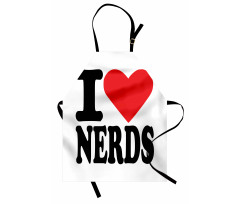 I Love Nerds Words with Heart Apron