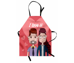 Cartoon Style Valentine's Day Apron