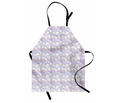 Lavender Background Oriental Apron