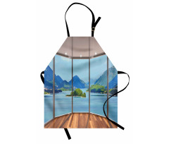 Beach Seaside Hills Window Apron