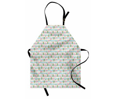 Pink Flamingos Palm Leaves Apron