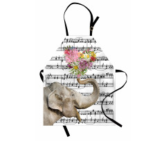 Floral Trunk Music Notes Apron