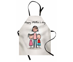 Cartoon Son and Daughter Apron