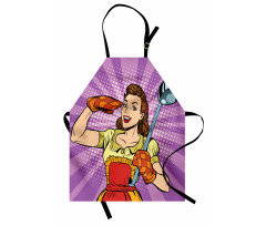 Retro Housewife Cooking Dinner Apron