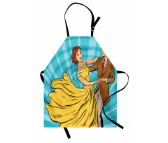 Dancing Romantic Retro Couple Apron