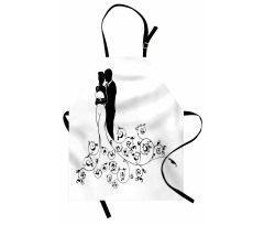 Bride and Groom Abstract Art Apron