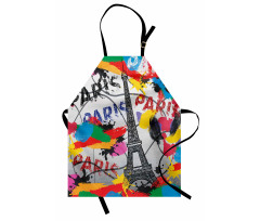 Contemporary Eiffel Tower Art Apron