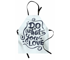 Lettering Blue Grunge Star Apron