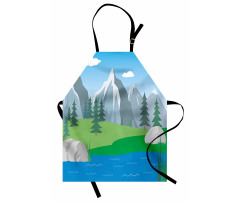 Cartoon Spring Scene Apron