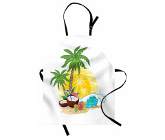 Coconut Drink Palms Apron