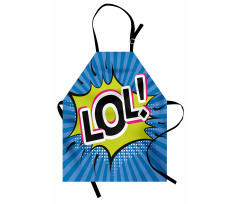 Speech Bubble Halftone Stripes Apron