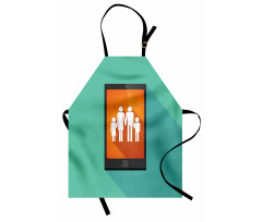 Cartoon Family Silhouette Apron