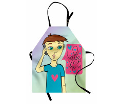 Boy Calling His Mother Apron