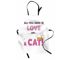 Retro Letters Kitten Apron