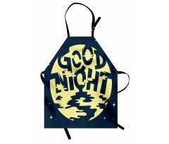 Yazılı Mutfak Önlüğü İyi Geceler Desenli