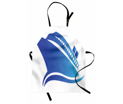 Abstract Blue Ship Apron