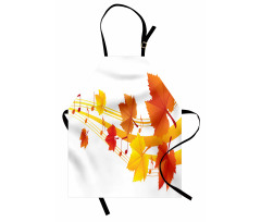 Dried Leaves Musical Notes Apron