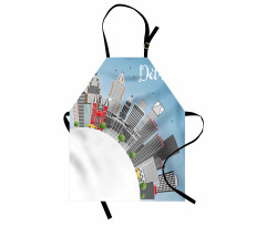 Detroit USA Skyline Art Apron