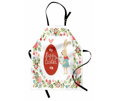 Egg Bunny Bloom Floral Frame Apron