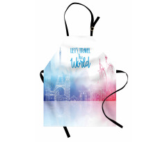 Travel the World Hand Drawn Apron