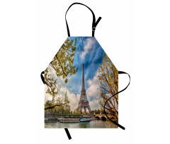 Paris Cloudy Sky Eiffel Tower Apron