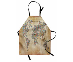 Vintage Collage World Map Apron