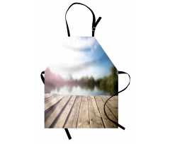 Grunge Wood Pier Blurred Photo Apron