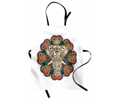 Exotic Vivid Tiled Elephant Apron