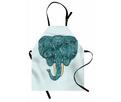 Elephant Head Motif Pattern Apron