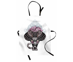 Elephant with Floral Crown Apron