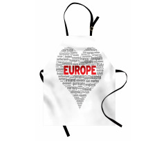 European Country Names Heart Apron