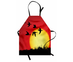 Skein of Geese Migrate Sunset Apron