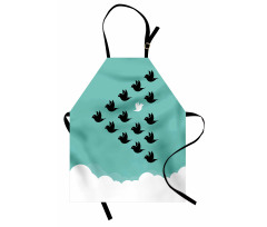 Bird Silhouettes over Clouds Apron