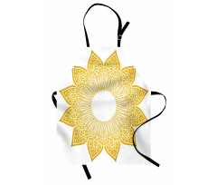 Circle Sun Looking Floral Apron