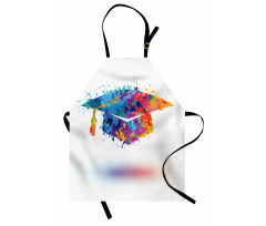 Colorful Cap Paint Blots Apron