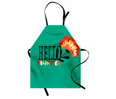 Floral Hello Summer Text Apron