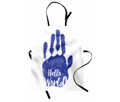Hello World Color Hand Print Apron