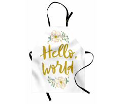 Floral Hello World Lettering Apron