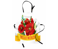 Hello World Spring Flowers Apron