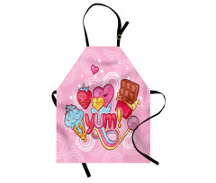 Heart Ice Cream Strawberry Apron