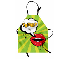 Retro Comic Balloon Lips Art Apron