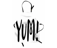 Simplistic Text in Monochrome Apron