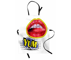 Woman Lips Wording Pop Artwork Apron