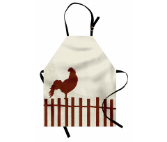 Rooster Silhouette Grunge Apron