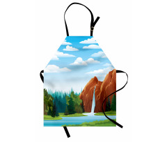 Waterfall Mountain Sky Apron