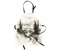 Forest Landscape Sketch Apron